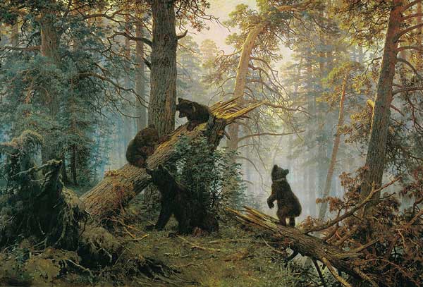 Утро в сосновом лесу. И.И. Шишкин, К.А. Савицкий. 1889 г.
